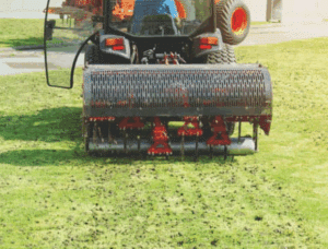 Lawn Aeration in Indiana – Blue Duck Lawn Care Performing Core Aeration for Healthy Growth