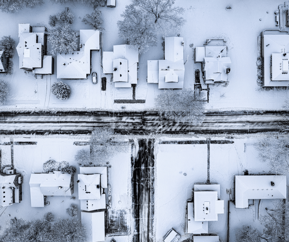 How to care for lawn in winter with snow-covered Indiana yard.