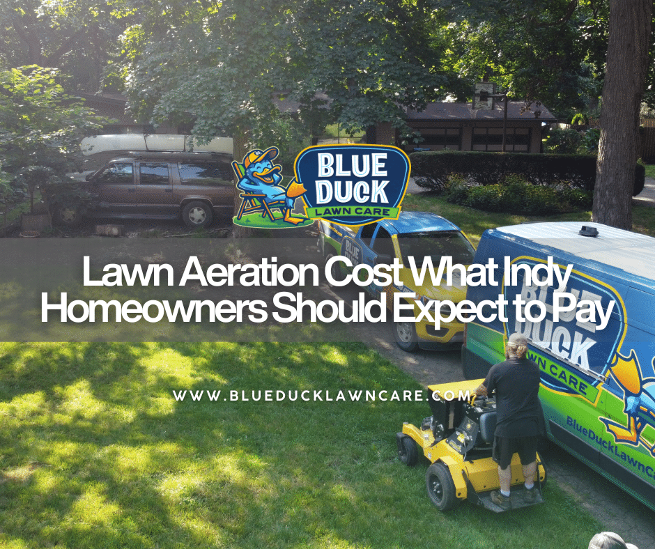 Affordable lawn aeration cost with Blue Duck Lawn Care in Indianapolis.