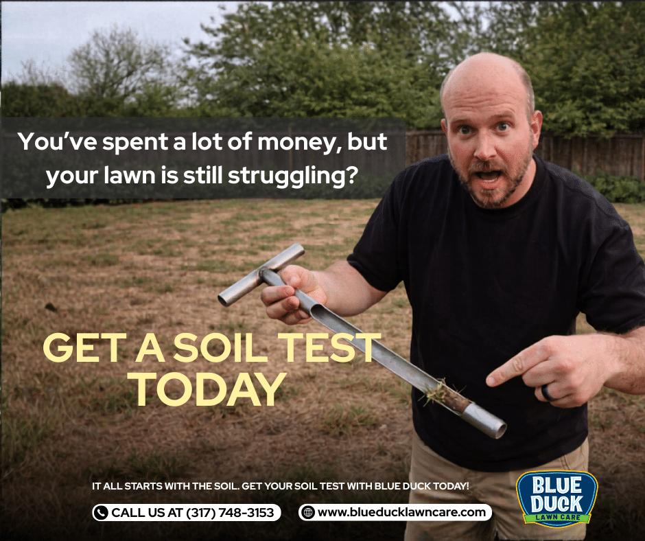 Soil plug sample being collected as part of Indianapolis lawn fertilization service that prevents spending on unnecessary fertilizers.