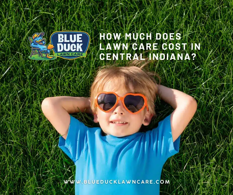 Happy kid playing on healthy Indianapolis lawn showing why knowing how much does lawn care cost matters for family enjoyment